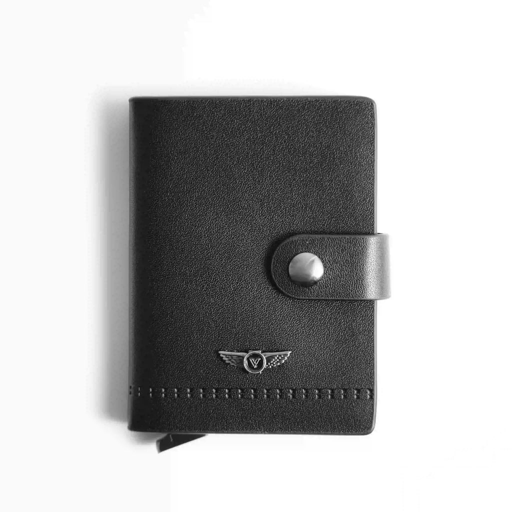 Verutti Men’s Leather Wallet in Black Cowhide, Model VRW-1012-2